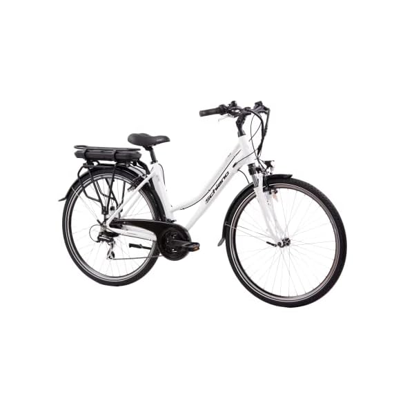 F.lli Schiano E-Ride 28 Zoll E-Bike Pedelec, e Bike Elektrofahrräder für Erwachsene Herren/Damen bis 25 km/h Comfort Trekking Electric Fahrrad mit Fahrradzubehör Akku Kettenschutz Korb Damenfahrrad