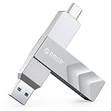 ORICO 128GB USB C Flash Drive, USB 3.2 Gen 1 Dual Drive 150MB/s, Zinc Alloy Thumb Drive with USB-A & USB-C for iPhone 16/15/17 Series, MacBook, Android Phone, iPad, PC, Laptop, Travel & Data Storage