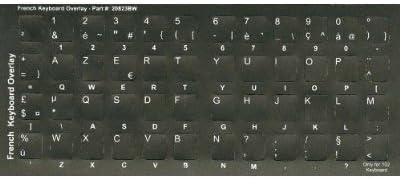 AZERTY Non-transparent Opaque French Keyboard Stickers - French Overlays Labels All Standard Keyboards European Franch