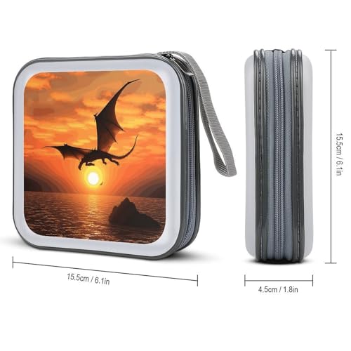 Range CD DVD moderne 40 compartiments avec fermeture éclair noire