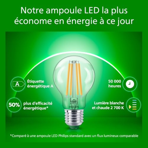 Ampoule LED E27 chaud Philips 840lm = Eco - vue 3