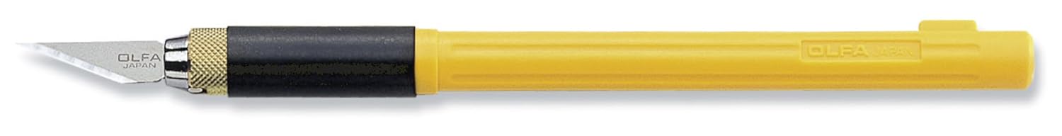 Art Knife, 1/2 Dia, 7 in L, Cushion, ABS, YLW