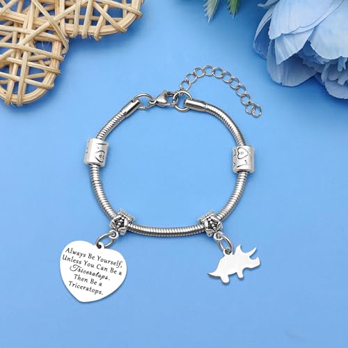 Dinosaur Gifts for Women Jewelry Dinosaur Triceratops Bracelet Funny Dinosaur Gifts Dinosaur Lovers Gift Animal Lover Gift for Girls Friends Sister Coworker Christmas Birthday Gifts2