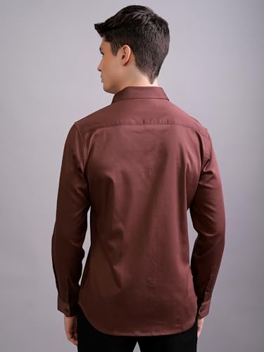 Image of Highlander Men's Slim Fit Formal Shirt | Solid Formal Shirt for Men | Comfortable Fabric | Stylish Design for Everyday Use & Office Wear