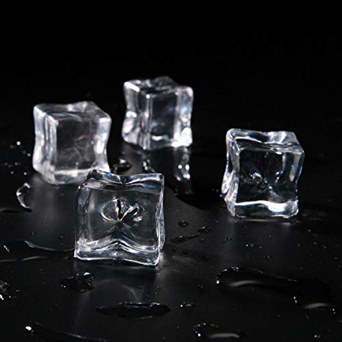 Acrylic Ice Cube, 10 Pcs Clear Fake Acrylic Ice Cubes Square Shape, 1.2 Inch Transparent Artificial Acrylic Plastic Ice Rocks For Photography Props Kitchen Decoration (1.2 Inch) #TOP5
