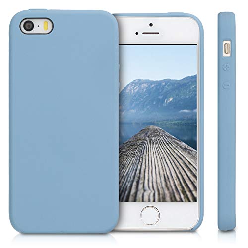 kwmobile Case Compatible with Apple iPhone SE (1.Gen 2016) / iPhone 5 / iPhone 5S Case - TPU Silicone Phone Cover with Soft Finish - Dove Blue by kwmobile - Image 5