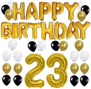 Cluesbro 23 Shaped Balloon Foil Alphabet Number Toy Air Digit Hdb Golden Aluminium Decoration Letter For Happy Birthday Name Anniversry Wedding Retirement Counting Party Item 1 Piece Amazon In Toys Games