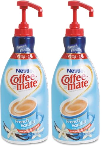 Nestle Coffee Mate Coffee Creamer, French Vanilla, Concentrated Liquid Pump Bottle, Non Dairy, No Refrigeration, 50.7 oz (Pack of 2)