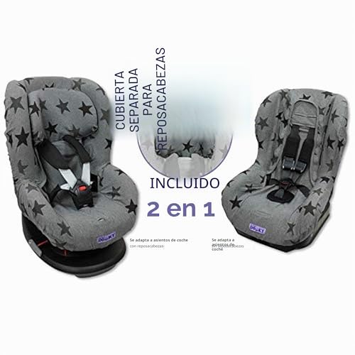 Miniatura 6 de Dooky Grey Stars Funda De Asiento Infantil Ajuste Universal Para Muchos Modelos Populares, Grupo De Edad 1 9 - 18 Kg, Sistema De Cinturón De 3 Y 5 Puntos 126826 , Gris Con Estrellas