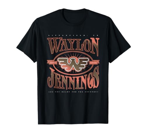 Image of Waylon Jennings - Official Merchandise - Black Waylon T-Shirt - Unisex Adults - Short Sleeve - Classic Fit - Size S