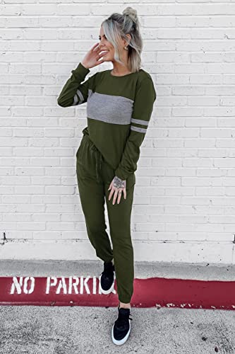 PRETTYGARDEN Womens 2 Piece Sets 2025 Long Sleeve Tops High Waisted Sweatpants Lounge Set Fall Fashion Travel Outfits