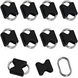 LULUORNG 10PCS Oval Camera Strap Adapter Rings Stainless Steel Compatible with Round Hole Strap Mounts Includes Protective Sleeves Diameter 1.0 mm