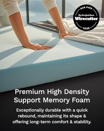 ViscoSoft 3 Inch Memory Foam Mattress Topper Queen - Select High Density Ventilated Mattress Pad - Premium Removable Rayon Cover
