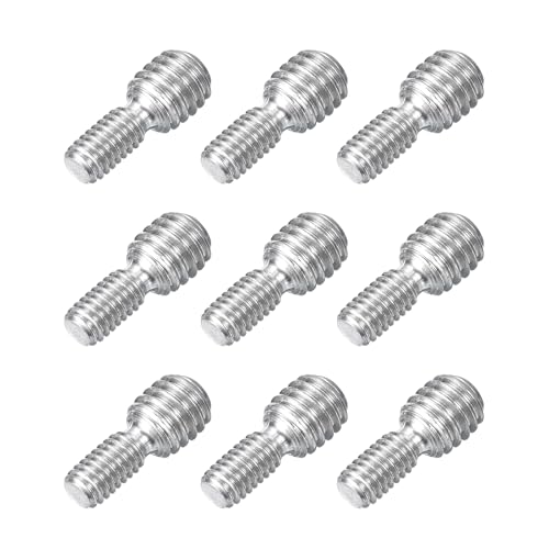 sourcing map Bullone a vite filettata a doppia estremità da M4 x 8 mm a M6 x 6 mm, 9 pezzi in acciaio inossidabile 304, adattatore per riduttore di filettature per mobili e macchinari