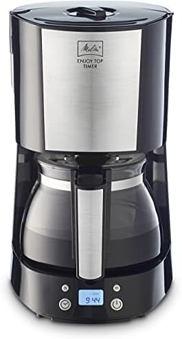 Melitta Filter Coffee Machine, With Aroma Selector, Timer Function, Removable Swing Filter, Drip Stop, Enjoy Top Timer, Black/Silver, 1017-11