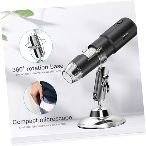 Microscope électronique numérique avec caméra et éclairage LED noir en PVC