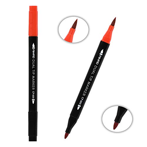 Aihao Markers For Kids,Dual Tip Markers Set, Brush & Fine Tips, 36 Pack, Super Washable Markers With Stand Portable Box, Pens For Coloring, Doodling, Sketching, Art Supplies For Drawing, Journaling #TOP2