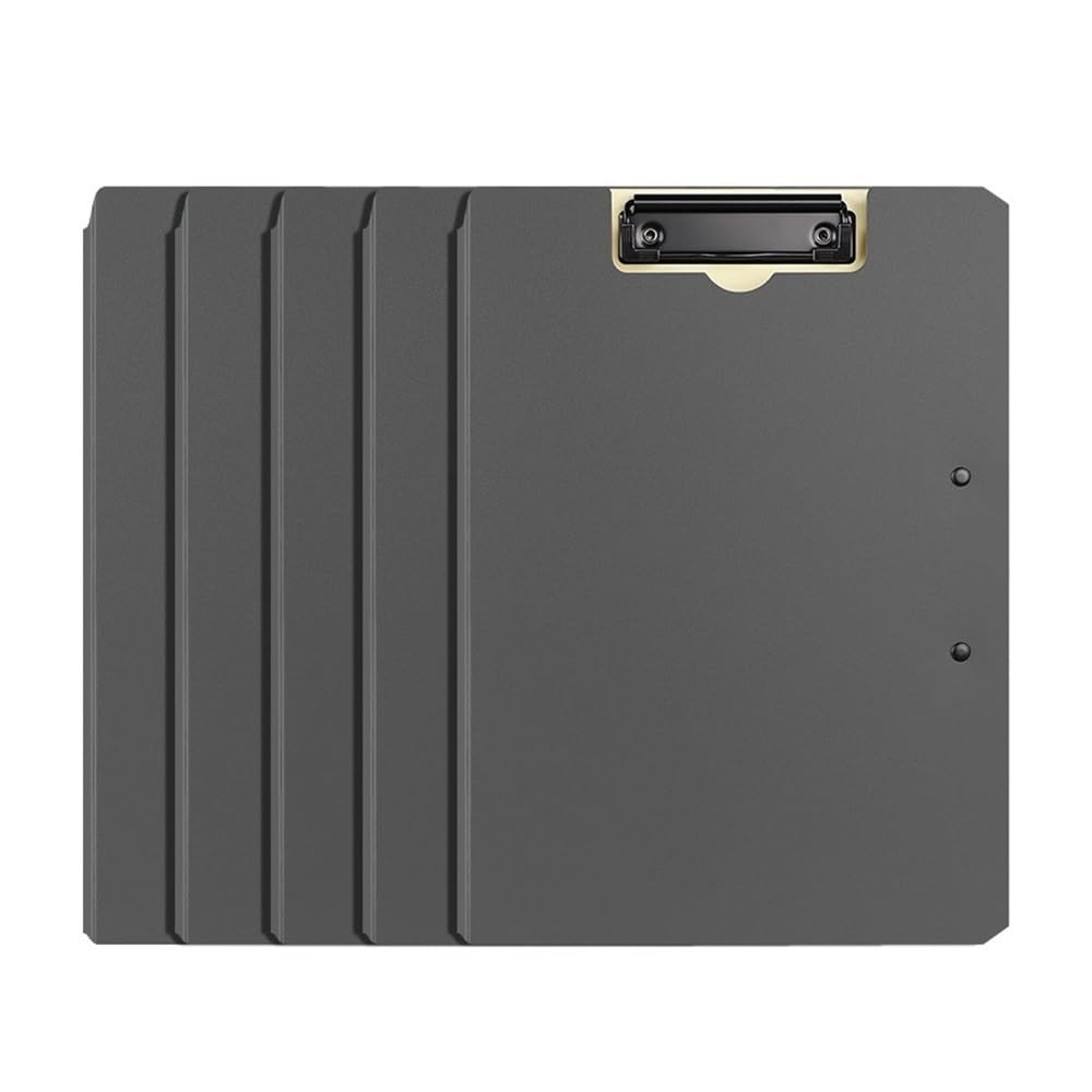 carpetas archivadoras Carpeta portapapeles plegable de 5 piezas, resistente, de polipropileno, con doble clip, organizador de archivos, suministros de oficina clasificador documentos(Negro)