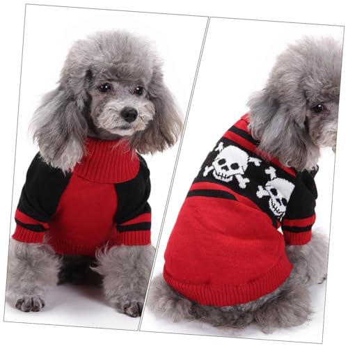 Disfraz de perro Beaupretty Halloween XL rojo calavera miniatura 5