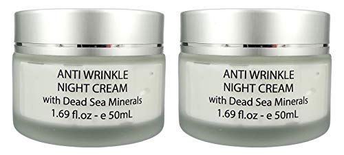 Anti-Wrinkle Hyaluronic Acid Night Cream Moisturizer With Dead Sea Minerals, 1.69 Ounce (Pack of 2)