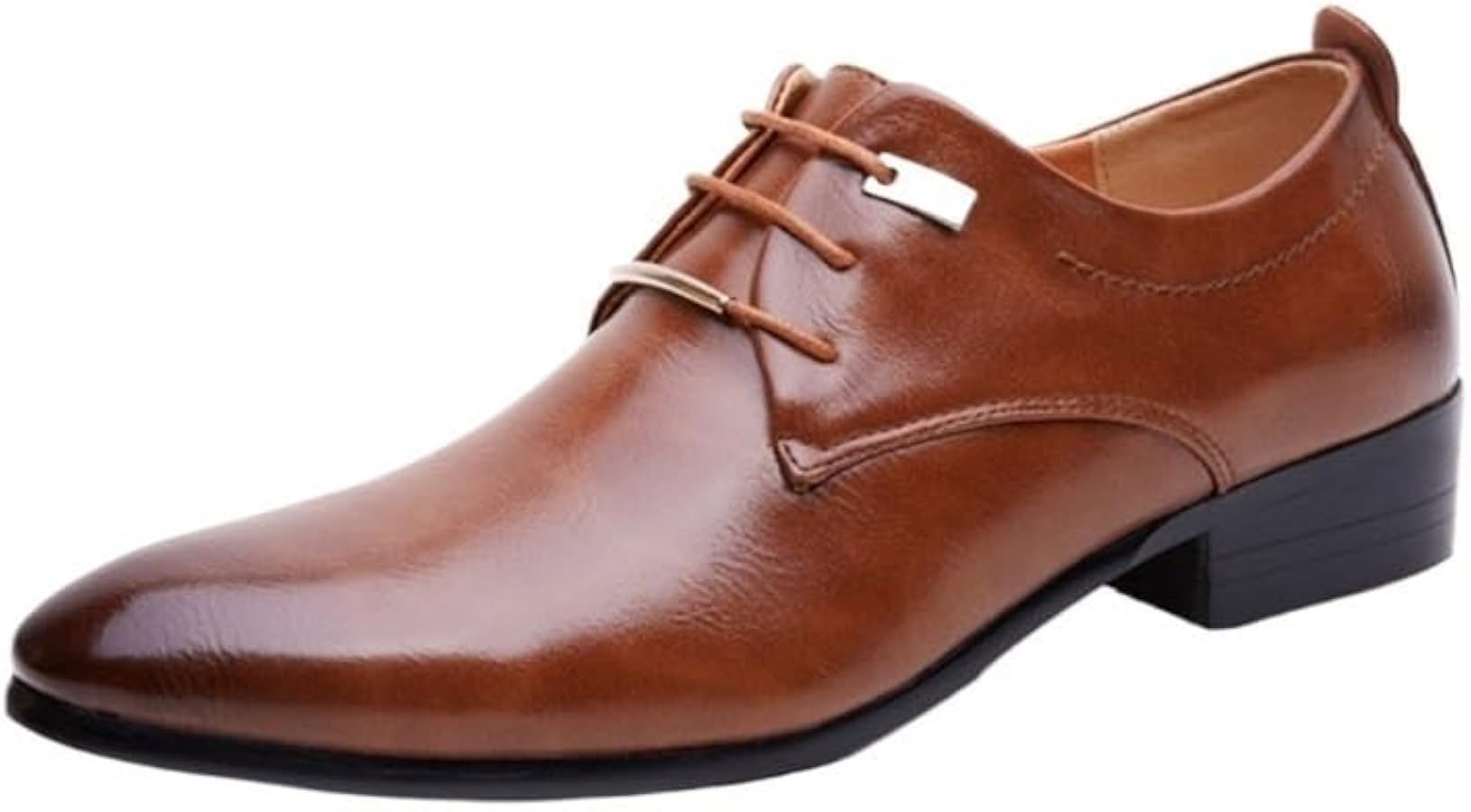 Lion Italian Leather Shoes Mens Size 9 EU 42 Brown Casual Lace Up Dress Oxfords Redwood Men main image 4