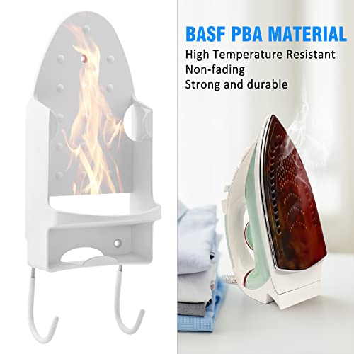Pensino Ironing Board Hanger Wall Mount Ironing Holder Iron Hanger with Iron Board Rack for Max 5 Inch Width Iron (White) - Thumbnail 2