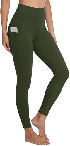 Gayhay Leggings Damen mit Taschen High Waist Sport Leggins | Blickdicht Sporthose, Lang Workout Hose, Bauchweg Yogahose Laufhose Trainingshose für Sport Gym, Fashion Activewear