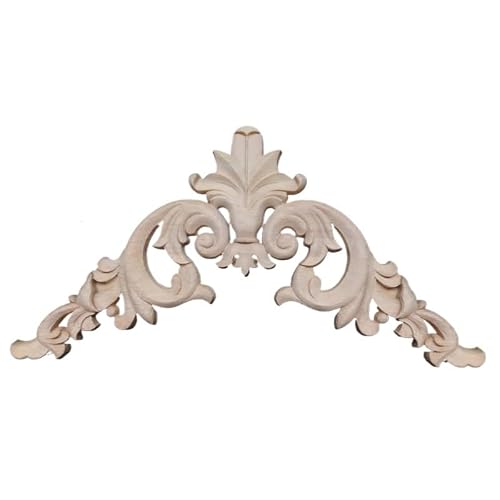 Nozvblxm A 24.5Cmx24.5cm Wooden Carved Corner Flower Applique