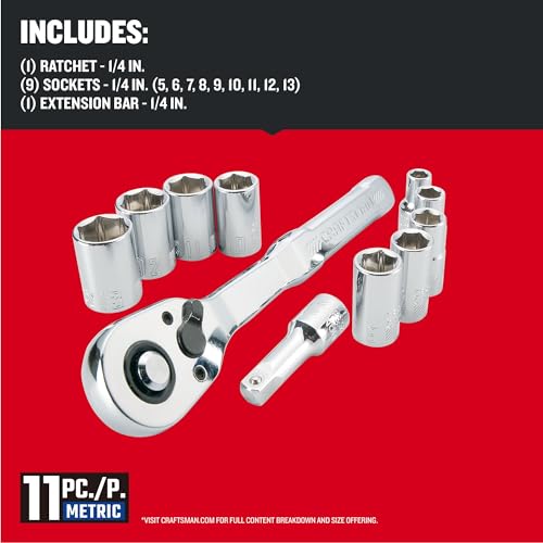 CRAFTSMAN 11Pc 1/4-in. Drive (mm) Mechanics Tool Set (CMMT34871) by CRAFTSMAN - Image 3