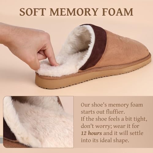 OOW Cowboy Boot Slippers for Mens Western House Slippers Indoor and Outdoor Square Toe3