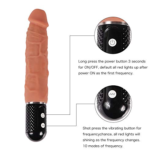 Masajeador de 23.5cm Masajeador Desmontable para Mujeres, Masajeador para Estimular Punto G