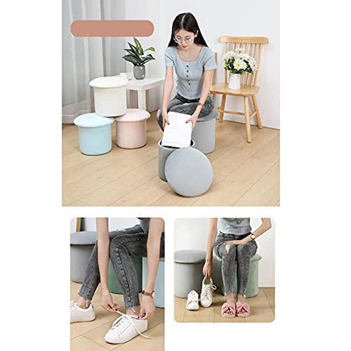 Tabouret de vanité en coton avec coffre de rangement amovible