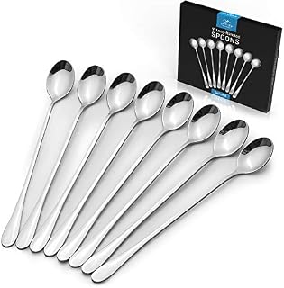 Zulay (8-Pieces) 9-inch Iced Tea Spoons With Long Handles - Stainless Steel Ice