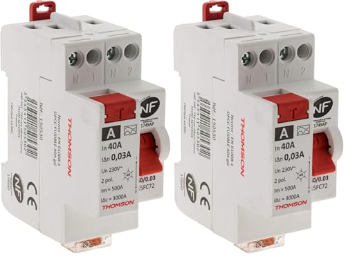 Interrupteur différentiel Thomson 40A type A pour protéger vos plaques et lave-linge (lot de 2)