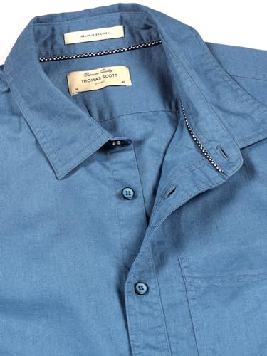 Image of Thomas Scott Men's | Solid | Half Sleeve | Regular Fit | Premium Irish Linen | Spread Collar | Casual Shirt