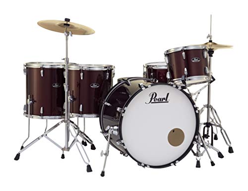 Pearl Roadshow Drum Set 5-Piece Complete Kit With Cymbals And Stands, Wine Red (Rs525Wfc/C91) #TOP1