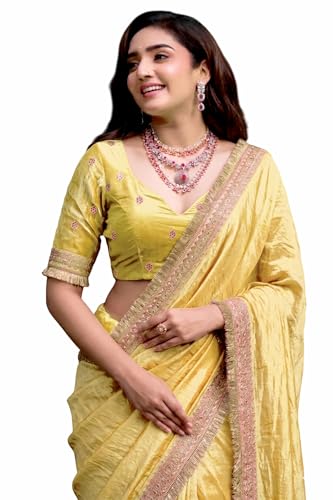 Image of Women's Designer Bollywood Soft Georgette Heavy Embroidery Sequins Work Sarees For Wedding With Blouse Piece