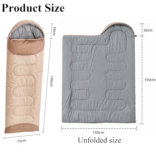 Bolsa de Dormir con Almohada, Ligera, Impermeable y Cálida para Camping al Aire Libre en Temporadas de Verano y Más miniatura 2