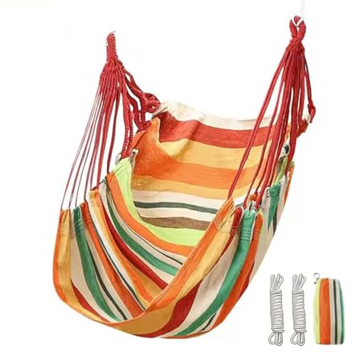 Silla colgante para dormitorio, columpio de lona gruesa para interiores y exteriores, hamaca duradera con cuerdas fuertes, diseño antideslizante, soporta 500 libras, perfecta para jardín, patio