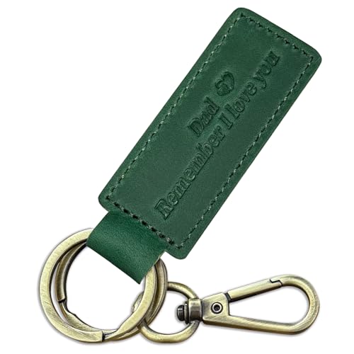 Image of Dad Keychain - Remember I Love You Dad, Leather Keychain for Father from Daughter or Son