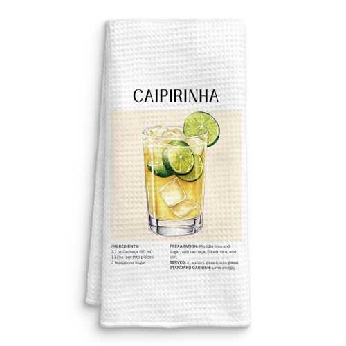 QICLM Caipirinha Brazilian Cocktail Kitchen Towels, Gifts for Cocktail Lovers Dish Tea Towels for Kitchen Bar Cart Decor, Bartender Gifts for Women Men Decorative Hand Towel, 16x24 Inch