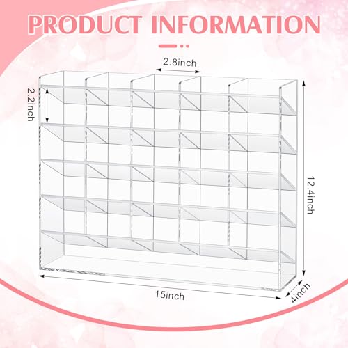 MotiMind Acrylic Pen Organizer Storage for 300 Markers Vertical Marker Organizer Acrylic Pen Display Holder for Office Desk Desktop Stationery Pencil Storage, Clear, 15 x 4 x 12.4 Inch by MotiMind - Image 2