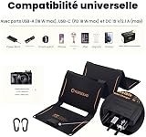 FlexSolar Chargeurs Solaires Portables 40 W, USB puissance d'Urgence ETFE Panneaux Pliables IP67 étanche Camping Randonnée pour Téléphones, Ventilateurs, Lampes de Poche - 2