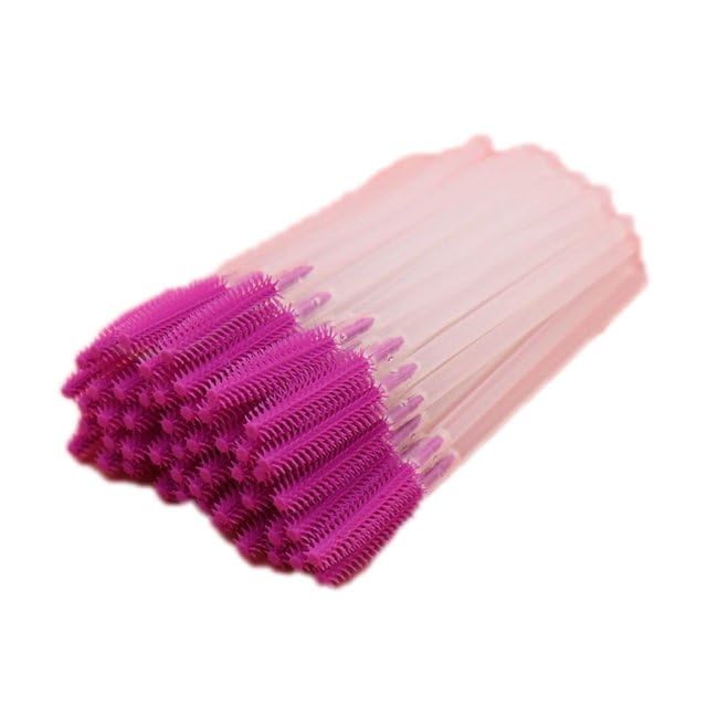 10Pcs Rose red Disposable Eyebrow Brushes,Silicone Eyelashes Brushes Transparent Mascara Wand Applicators Versatile Makeup Brushes Tools,Convenient to Carry,Mascara Brushes,Beauty and Personal Care