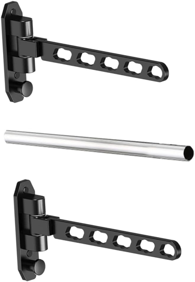 1Set Punch Wall Mounted Clothes Rack Space Saving Folding Drying Rack with Racks Pole for Efficient Clothing Storage and Drying Any Room