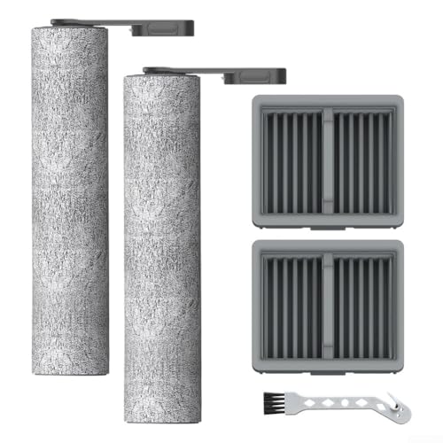 Für Tineco Für iFloor Y2 Nass- und Trockensauger Ersatzrollenbürsten und Filter Set enthält 2 Filter, 2 Rollenbürsten und Reinigungsbürste für Bodenreinigungseffizienz