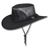 Barmah Hats Canvas Drover Hat 1057BE / 1057KH / 1057BR / 1057BL - Black - XLarge