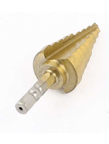Aexit Gold Tone Metalworking & Multipurpose Drill Bits Hex Shank Titanium Coated 9 Step Drill Step Drill Bits Bit 6-25Mm #TOP1