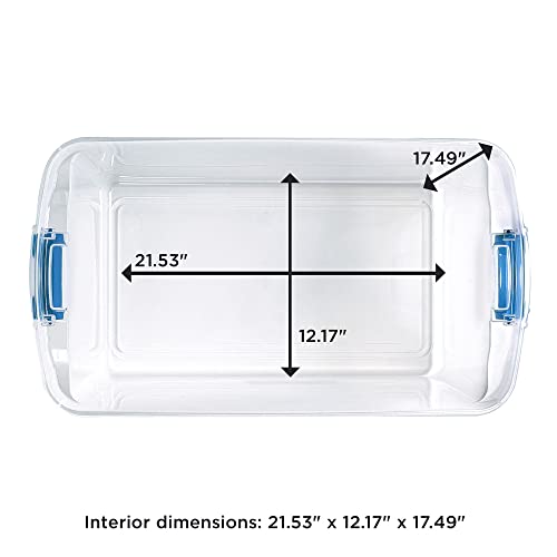 Homz 112 Quart Multipurpose Stackable Storage Container Tote Bins With Secure Latching Lids For Home And Office Organization, Clear (2 Pack) #TOP5