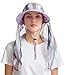 icolor Women Sun Hats UPF 50 Sun Protection Hat Summer Outdoor Neck Shield Flap Visor Hat Ponytail Hats Wide Brim Beach Hat (Lightpurple)